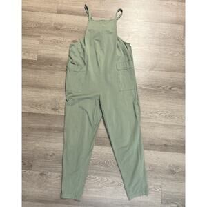 STORQ Anytime Overals Women Sz 2 SMALL Green Maternity Nursing Jumpsuit Boho